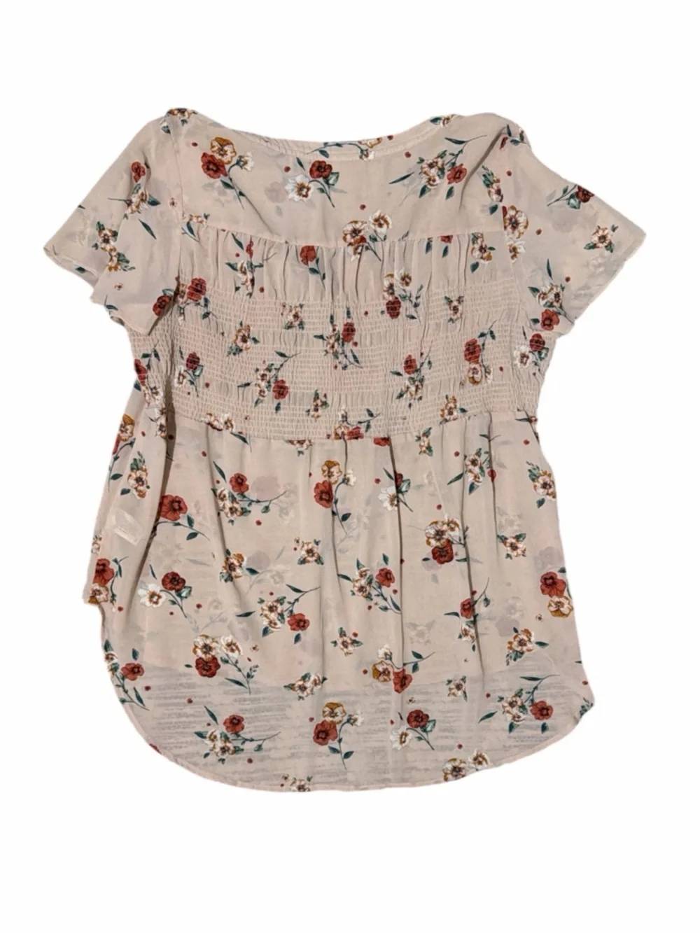 KNOX ROSE Ruffled Floral Button-Front Top - Light Pink - Picture 3 of 3